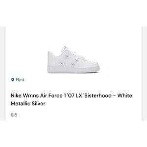 Size 6.5 - Nike Air Force 1 '07 LX Sisterhood - White Metallic Silver W